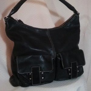 KATE SPADE Black Leather Satchel Bag 12-1/2" x 14"